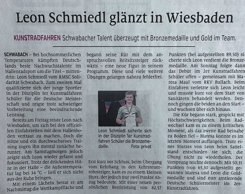 Zeitungsbericht Schwabacher Tagblatt vom 20.06.2025